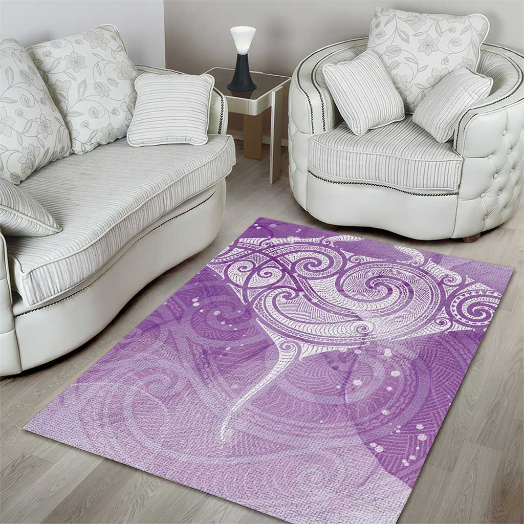 Epilepsy Awareness Maori Aotearoa Area Rug Manta Ray - Purple Glaze - Aussie Hoodie