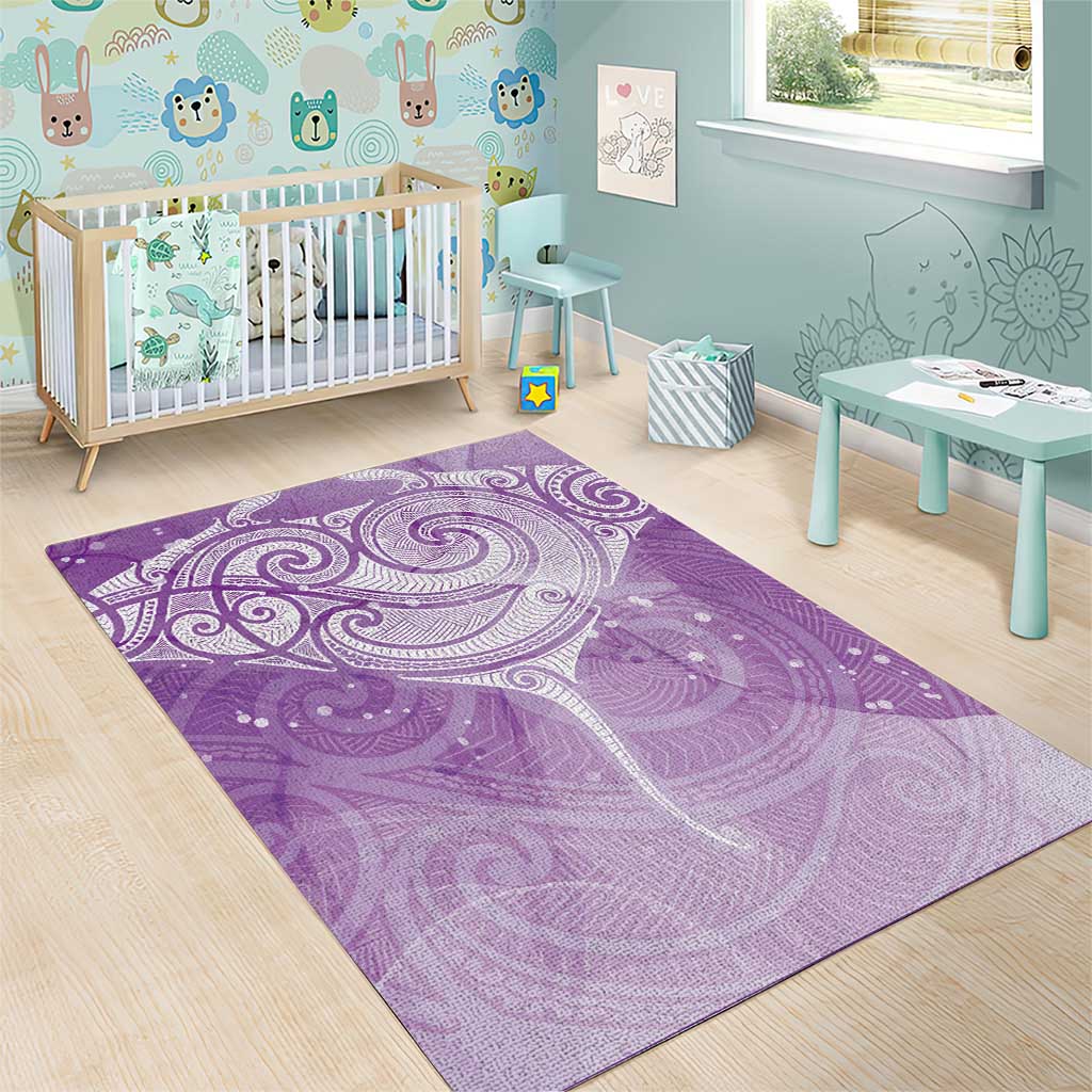 Epilepsy Awareness Maori Aotearoa Area Rug Manta Ray - Purple Glaze - Aussie Hoodie