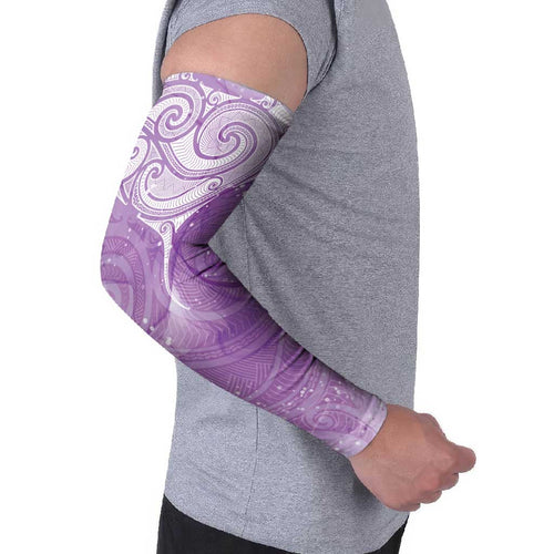 Epilepsy Awareness Maori Aotearoa Arm Sleeves Manta Ray - Purple Glaze - Aussie Hoodie