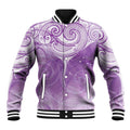 Epilepsy Awareness Maori Aotearoa Baseball Jacket Manta Ray - Purple Glaze - Aussie Hoodie