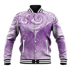 Epilepsy Awareness Maori Aotearoa Baseball Jacket Manta Ray - Purple Glaze - Aussie Hoodie