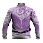 Epilepsy Awareness Maori Aotearoa Baseball Jacket Manta Ray - Purple Glaze - Aussie Hoodie