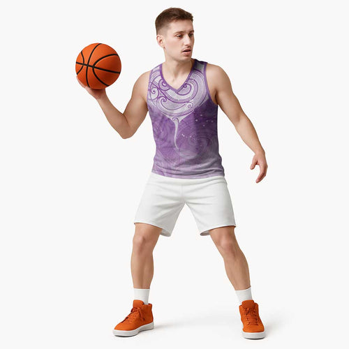 Epilepsy Awareness Maori Aotearoa Basketball Jersey Manta Ray - Purple Glaze - Aussie Hoodie