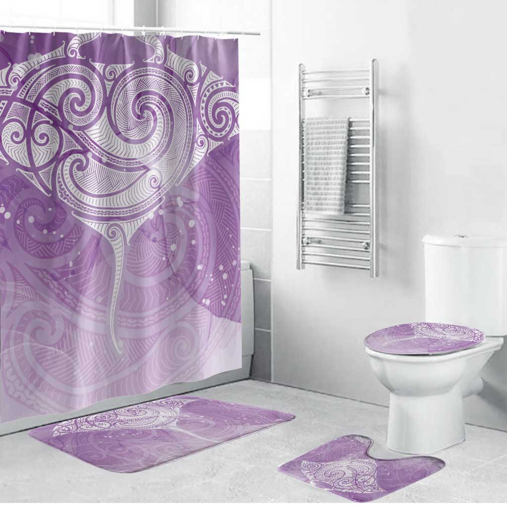 Epilepsy Awareness Maori Aotearoa Bathroom Set Manta Ray - Purple Glaze - Aussie Hoodie