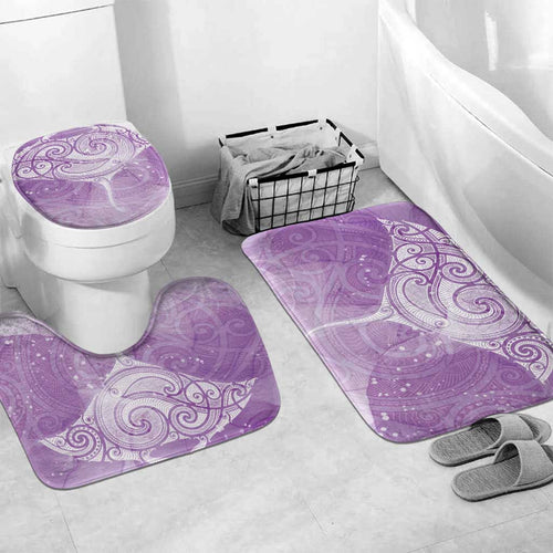 Epilepsy Awareness Maori Aotearoa Bathroom Set Manta Ray - Purple Glaze - Aussie Hoodie