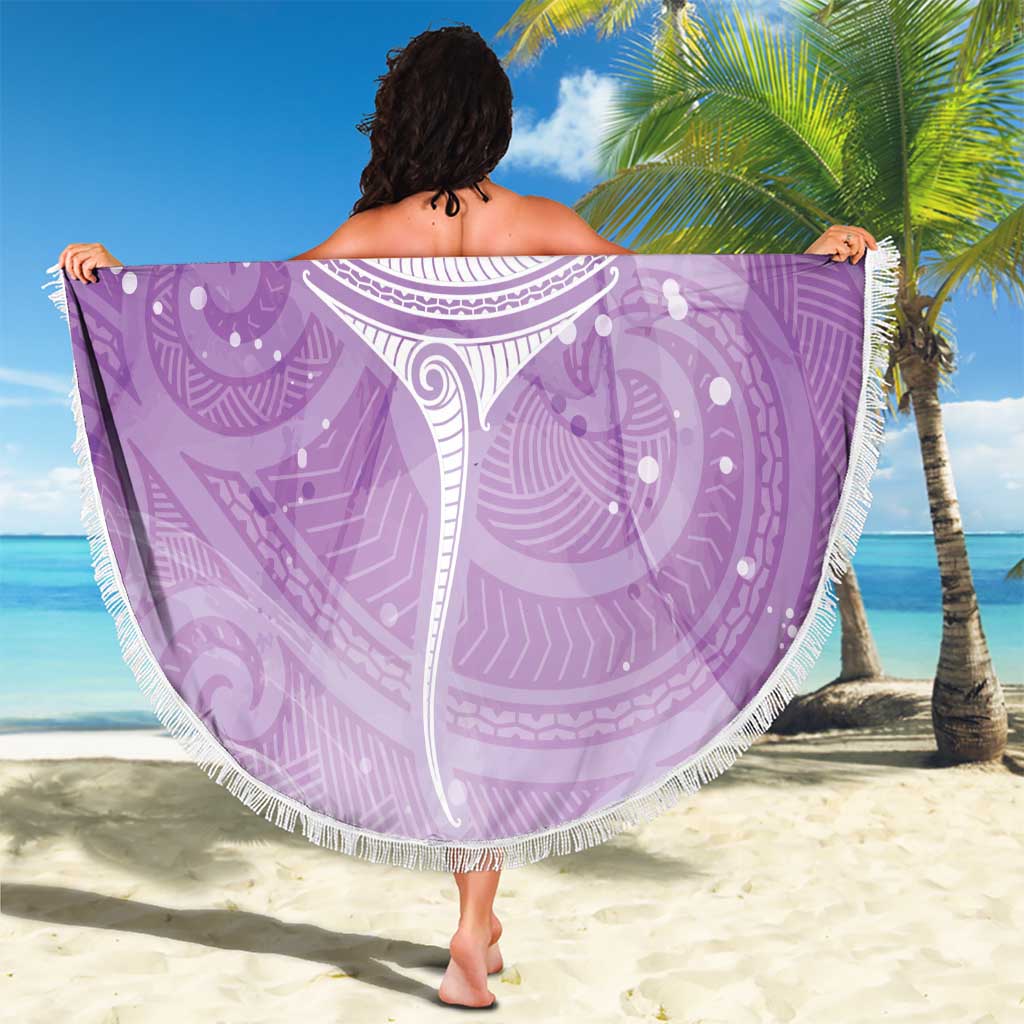 Epilepsy Awareness Maori Aotearoa Beach Blanket Manta Ray - Purple Glaze - Aussie Hoodie