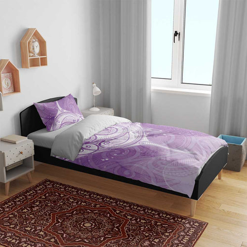 Epilepsy Awareness Maori Aotearoa Bedding Set Manta Ray - Purple Glaze - Aussie Hoodie