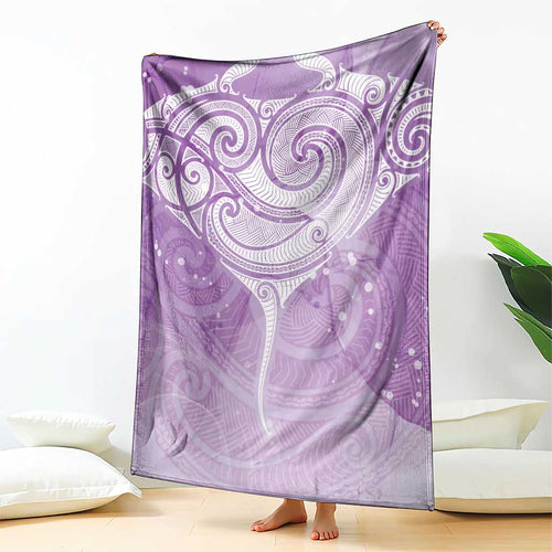 Epilepsy Awareness Maori Aotearoa Blanket Manta Ray - Purple Glaze - Aussie Hoodie