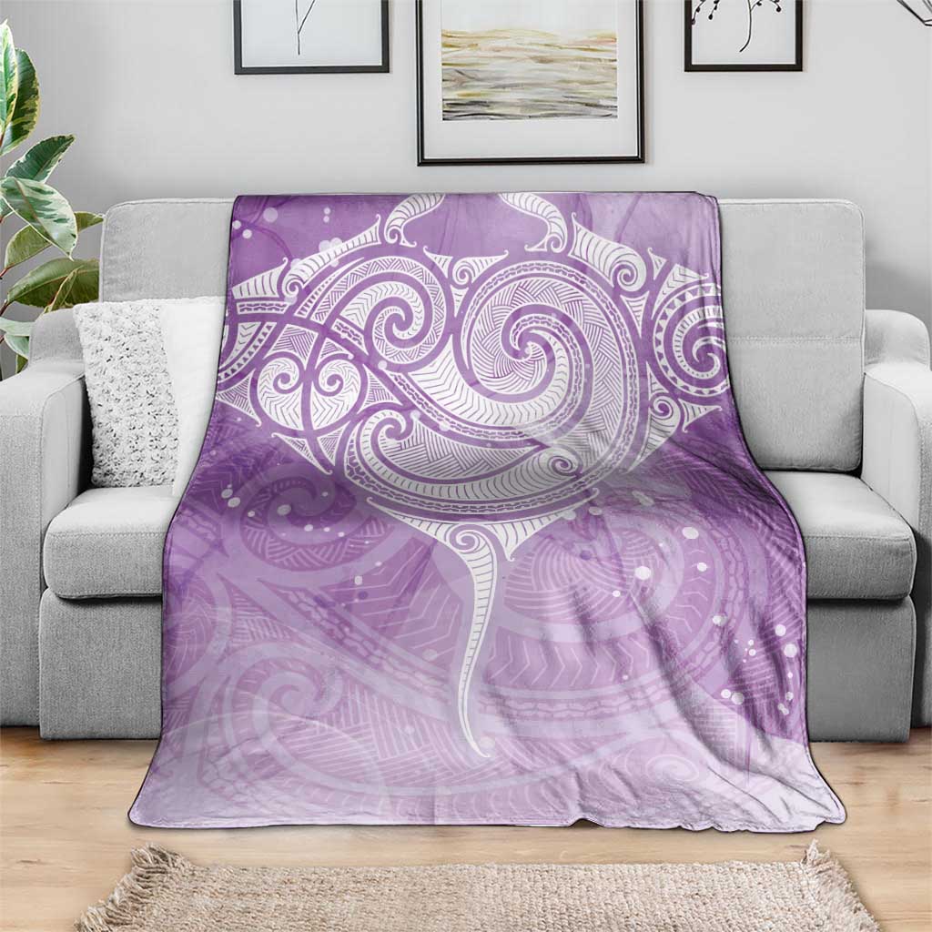 Epilepsy Awareness Maori Aotearoa Blanket Manta Ray - Purple Glaze - Aussie Hoodie