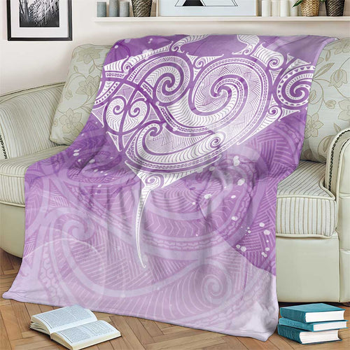 Epilepsy Awareness Maori Aotearoa Blanket Manta Ray - Purple Glaze - Aussie Hoodie