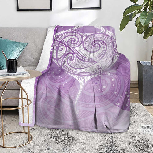 Epilepsy Awareness Maori Aotearoa Blanket Manta Ray - Purple Glaze - Aussie Hoodie