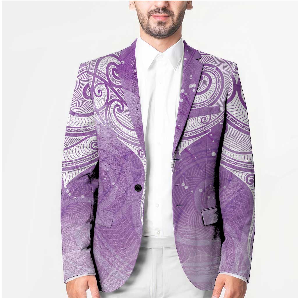 Epilepsy Awareness Maori Aotearoa Blazer Manta Ray - Purple Glaze - Aussie Hoodie