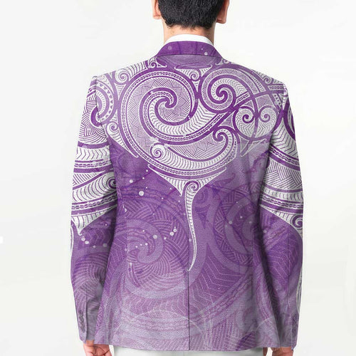 Epilepsy Awareness Maori Aotearoa Blazer Manta Ray - Purple Glaze - Aussie Hoodie