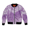 Epilepsy Awareness Maori Aotearoa Bomber Jacket Manta Ray - Purple Glaze - Aussie Hoodie