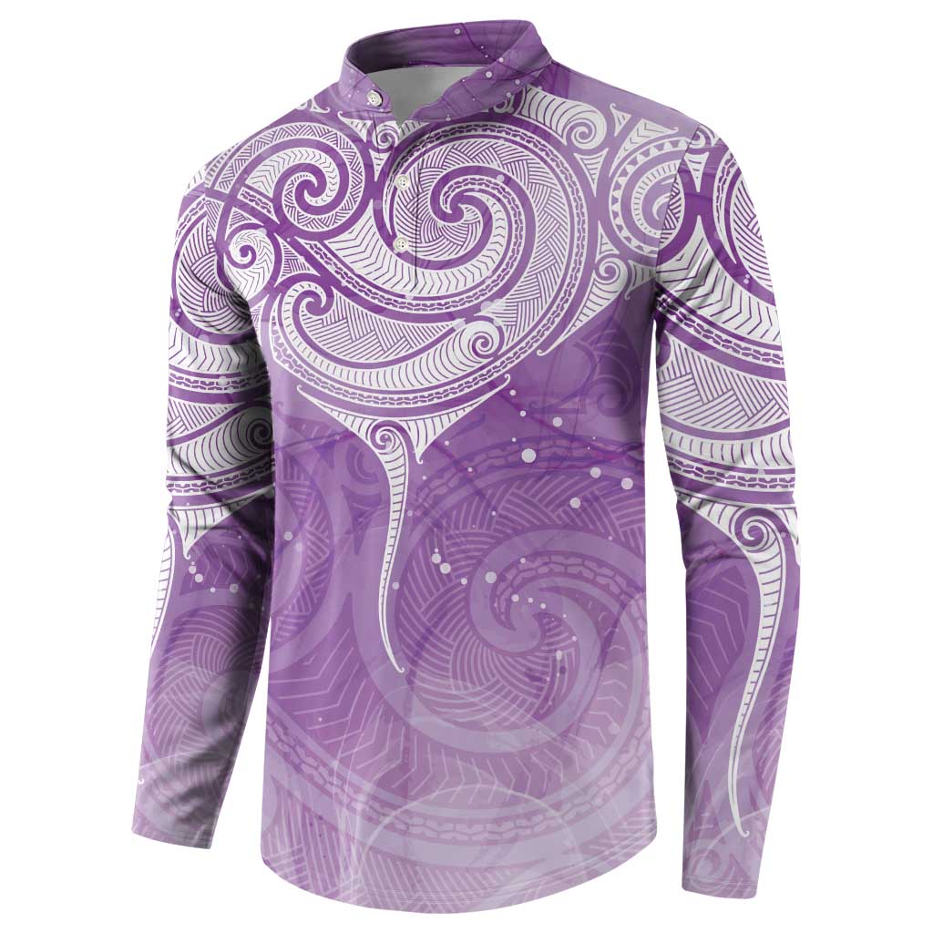 Epilepsy Awareness Maori Aotearoa Button Sweatshirt Manta Ray - Purple Glaze - Aussie Hoodie