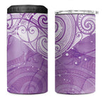 Epilepsy Awareness Maori Aotearoa 4 in 1 Can Cooler Tumbler Manta Ray - Purple Glaze - Aussie Hoodie