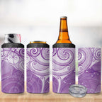Epilepsy Awareness Maori Aotearoa 4 in 1 Can Cooler Tumbler Manta Ray - Purple Glaze - Aussie Hoodie