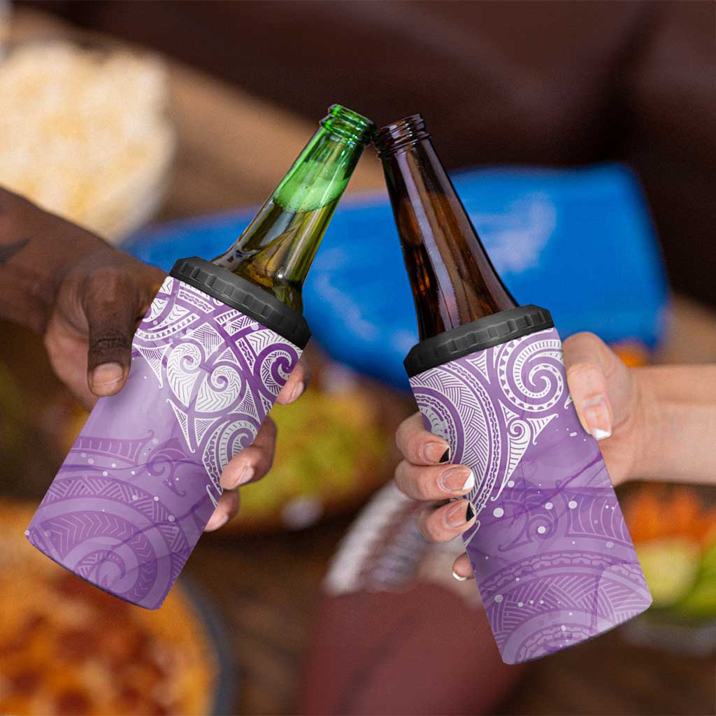 Epilepsy Awareness Maori Aotearoa 4 in 1 Can Cooler Tumbler Manta Ray - Purple Glaze - Aussie Hoodie