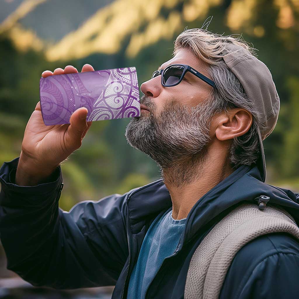 Epilepsy Awareness Maori Aotearoa 4 in 1 Can Cooler Tumbler Manta Ray - Purple Glaze - Aussie Hoodie