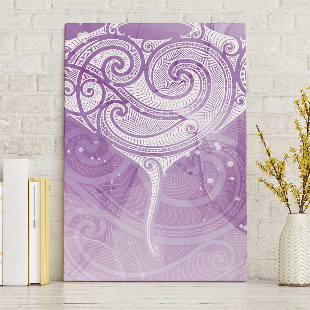 Epilepsy Awareness Maori Aotearoa Canvas Wall Art Manta Ray - Purple Glaze - Aussie Hoodie