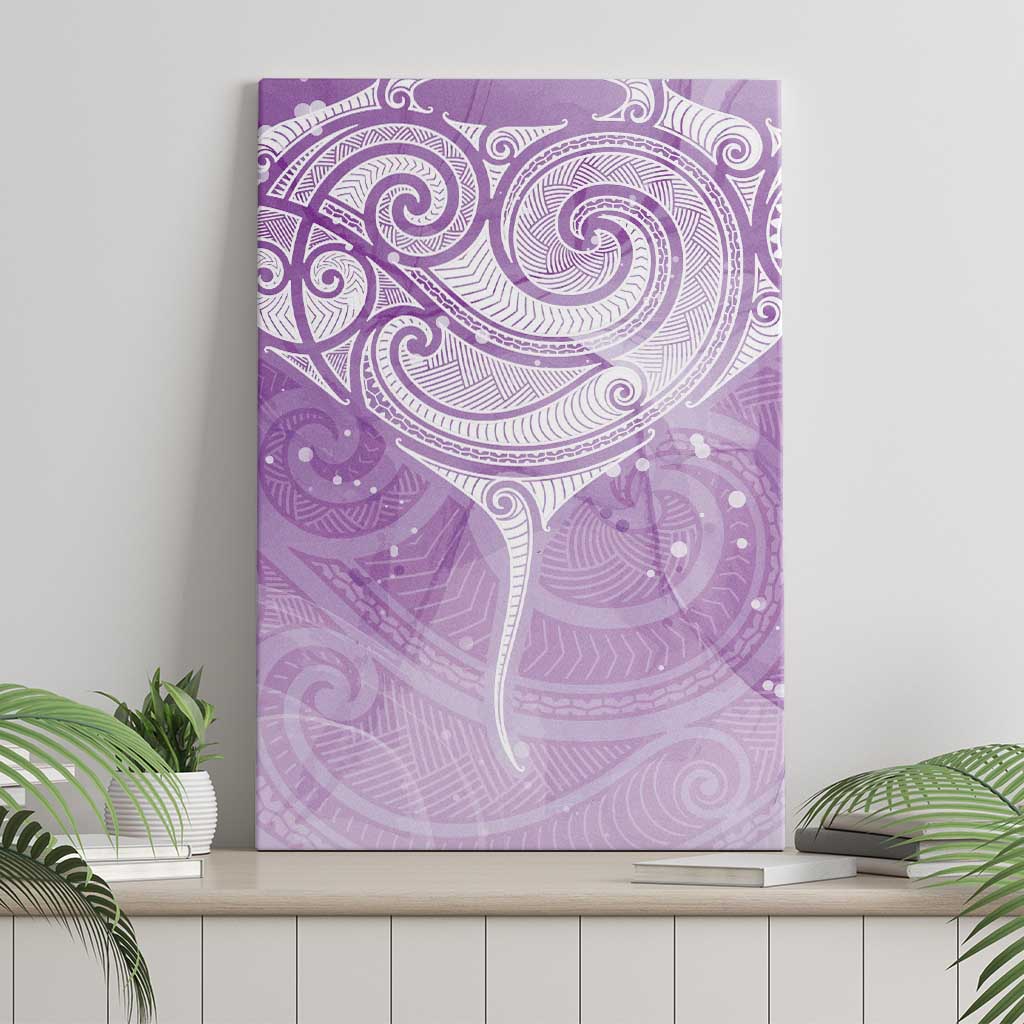 Epilepsy Awareness Maori Aotearoa Canvas Wall Art Manta Ray - Purple Glaze - Aussie Hoodie