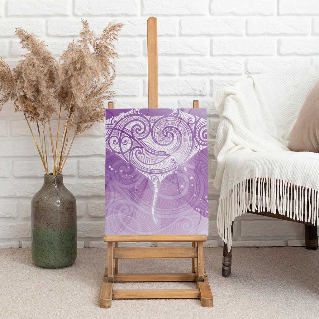 Epilepsy Awareness Maori Aotearoa Canvas Wall Art Manta Ray - Purple Glaze - Aussie Hoodie
