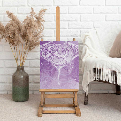 Epilepsy Awareness Maori Aotearoa Canvas Wall Art Manta Ray - Purple Glaze - Aussie Hoodie
