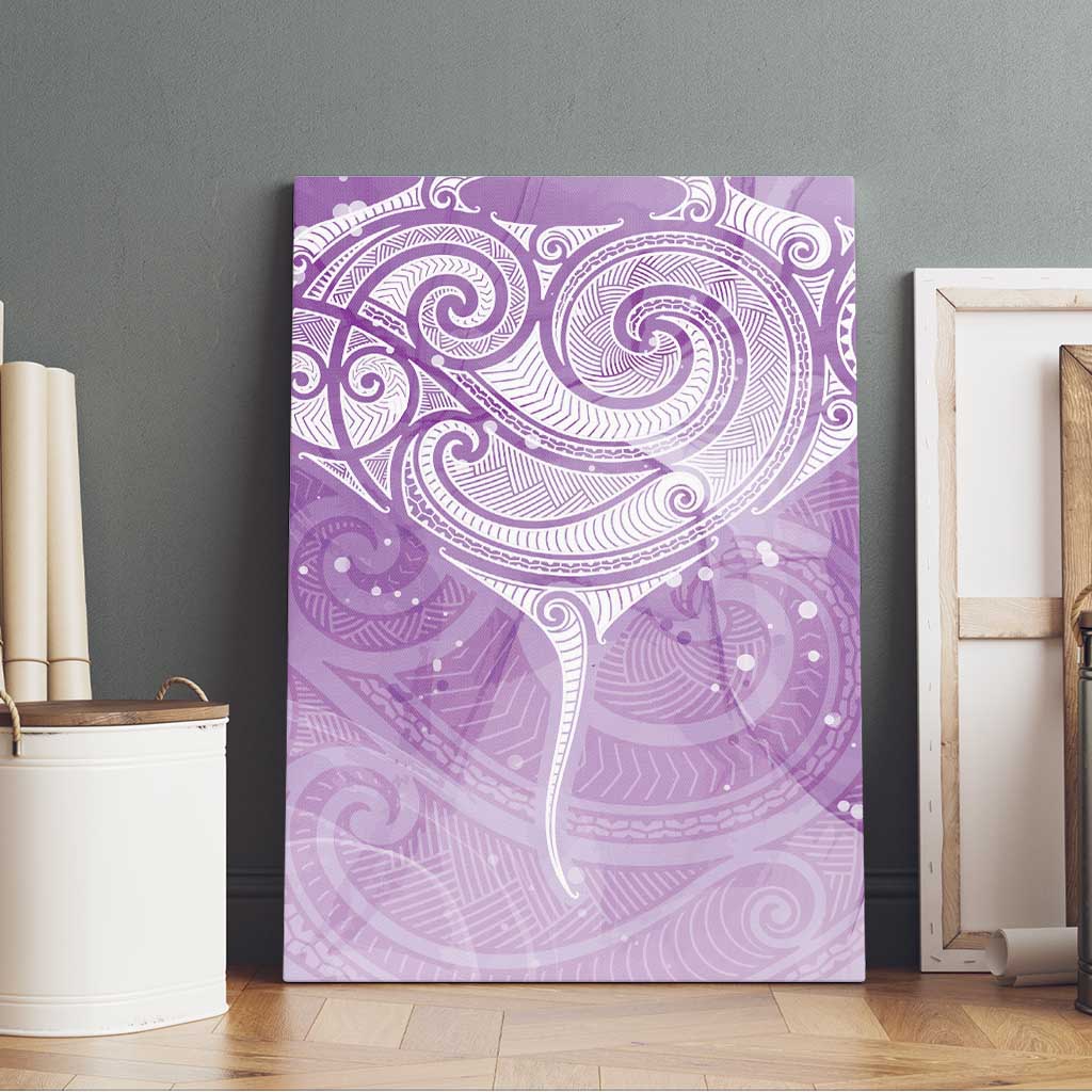 Epilepsy Awareness Maori Aotearoa Canvas Wall Art Manta Ray - Purple Glaze - Aussie Hoodie