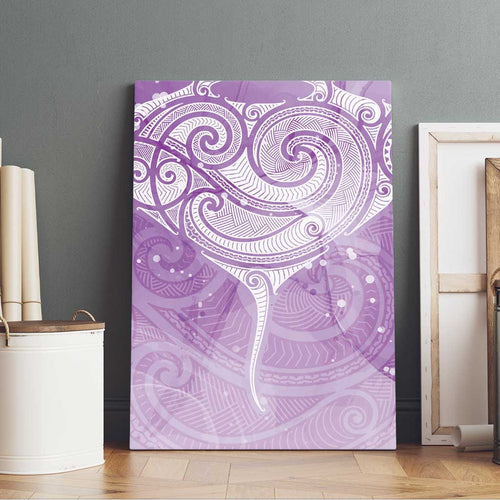 Epilepsy Awareness Maori Aotearoa Canvas Wall Art Manta Ray - Purple Glaze - Aussie Hoodie