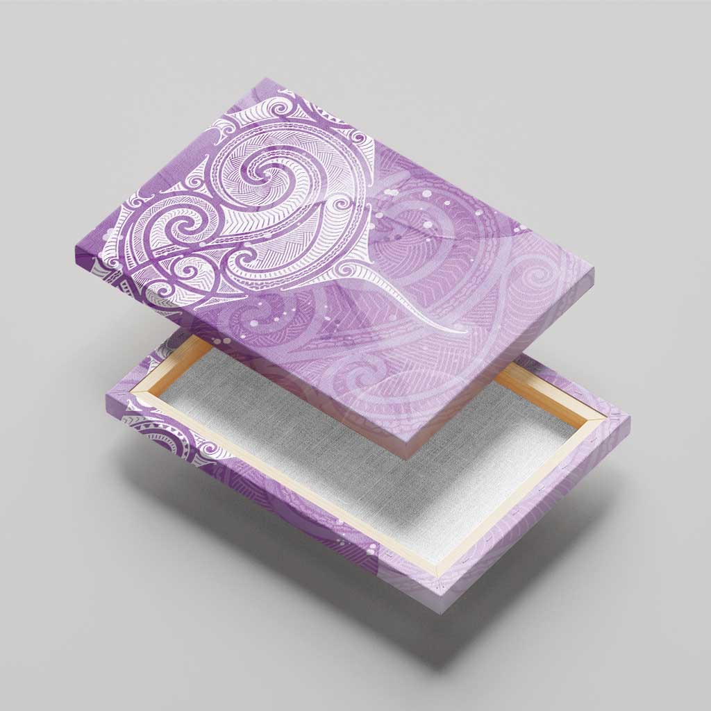 Epilepsy Awareness Maori Aotearoa Canvas Wall Art Manta Ray - Purple Glaze - Aussie Hoodie