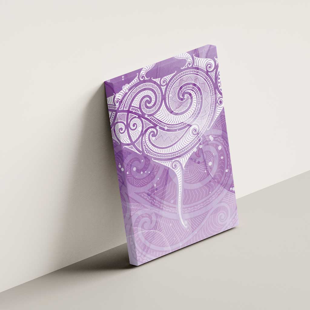 Epilepsy Awareness Maori Aotearoa Canvas Wall Art Manta Ray - Purple Glaze - Aussie Hoodie