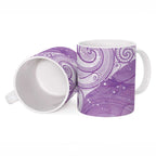 Epilepsy Awareness Maori Aotearoa Ceramic Mug Manta Ray - Purple Glaze - Aussie Hoodie
