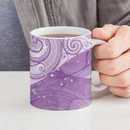 Epilepsy Awareness Maori Aotearoa Ceramic Mug Manta Ray - Purple Glaze - Aussie Hoodie