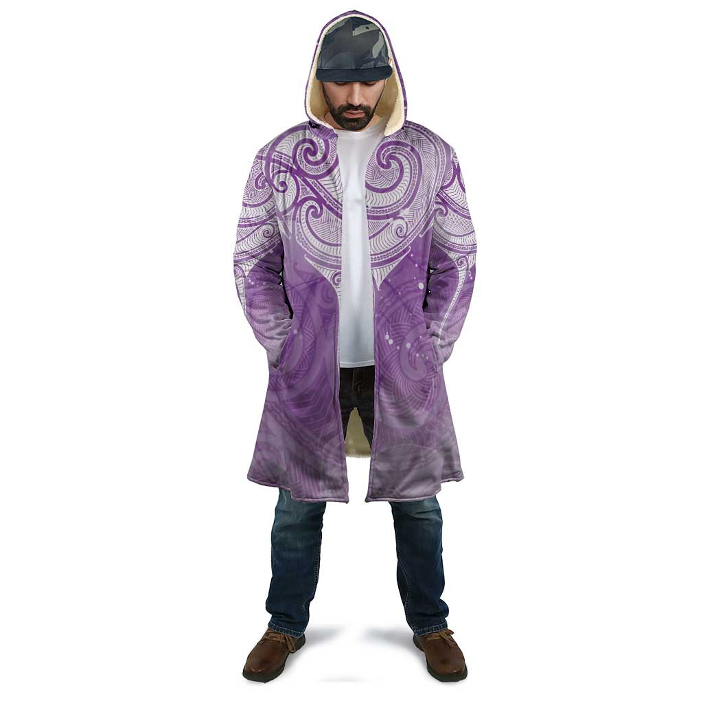 Epilepsy Awareness Maori Aotearoa Cloak Manta Ray - Purple Glaze - Aussie Hoodie