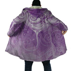 Epilepsy Awareness Maori Aotearoa Cloak Manta Ray - Purple Glaze - Aussie Hoodie