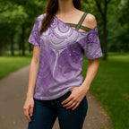 Epilepsy Awareness Maori Aotearoa Cross Shoulder Shirt Manta Ray - Purple Glaze - Aussie Hoodie