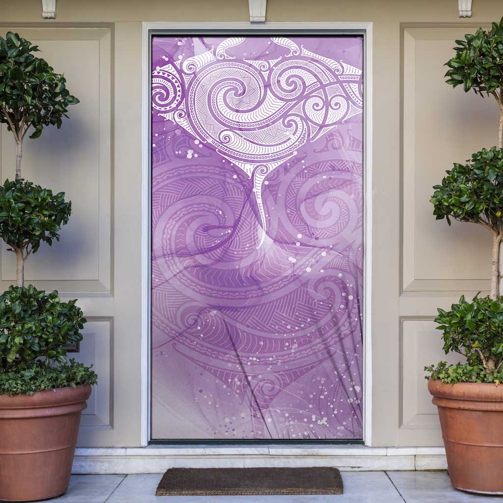 Epilepsy Awareness Maori Aotearoa Door Cover Manta Ray - Purple Glaze - Aussie Hoodie