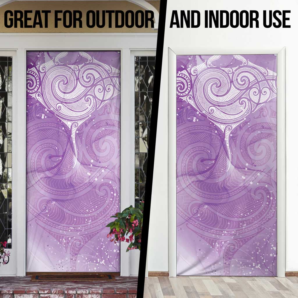 Epilepsy Awareness Maori Aotearoa Door Cover Manta Ray - Purple Glaze - Aussie Hoodie