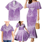 Epilepsy Awareness Maori Aotearoa Family Matching Mermaid Dress and Hawaiian Shirt Manta Ray - Purple Glaze - Aussie Hoodie