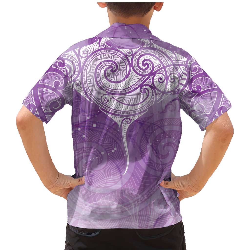 Epilepsy Awareness Maori Aotearoa Family Matching Mermaid Dress and Hawaiian Shirt Manta Ray - Purple Glaze - Aussie Hoodie