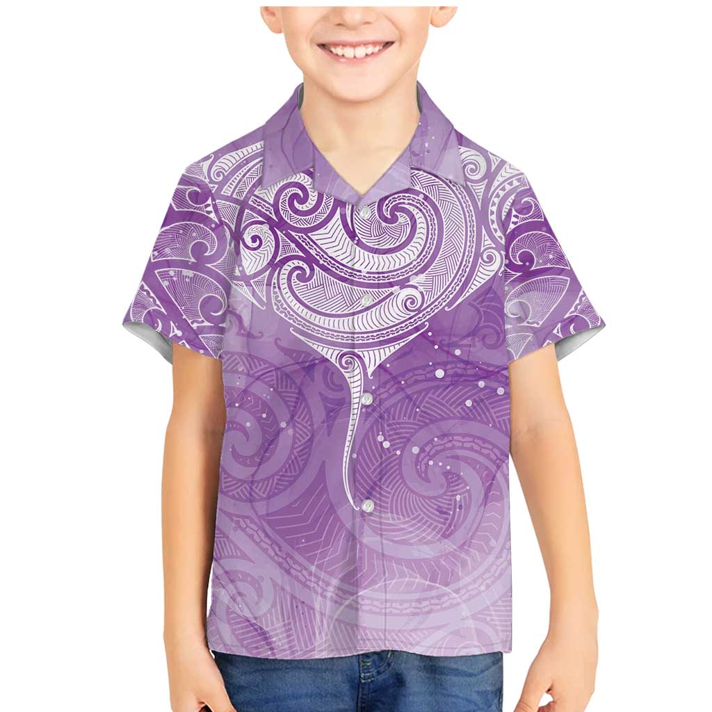 Epilepsy Awareness Maori Aotearoa Family Matching Mermaid Dress and Hawaiian Shirt Manta Ray - Purple Glaze - Aussie Hoodie