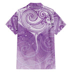 Epilepsy Awareness Maori Aotearoa Family Matching Off Shoulder Maxi Dress and Hawaiian Shirt Manta Ray - Purple Glaze - Aussie Hoodie