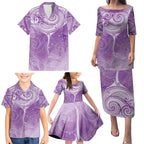 Epilepsy Awareness Maori Aotearoa Family Matching Puletasi and Hawaiian Shirt Manta Ray - Purple Glaze - Aussie Hoodie