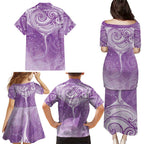 Epilepsy Awareness Maori Aotearoa Family Matching Puletasi and Hawaiian Shirt Manta Ray - Purple Glaze - Aussie Hoodie