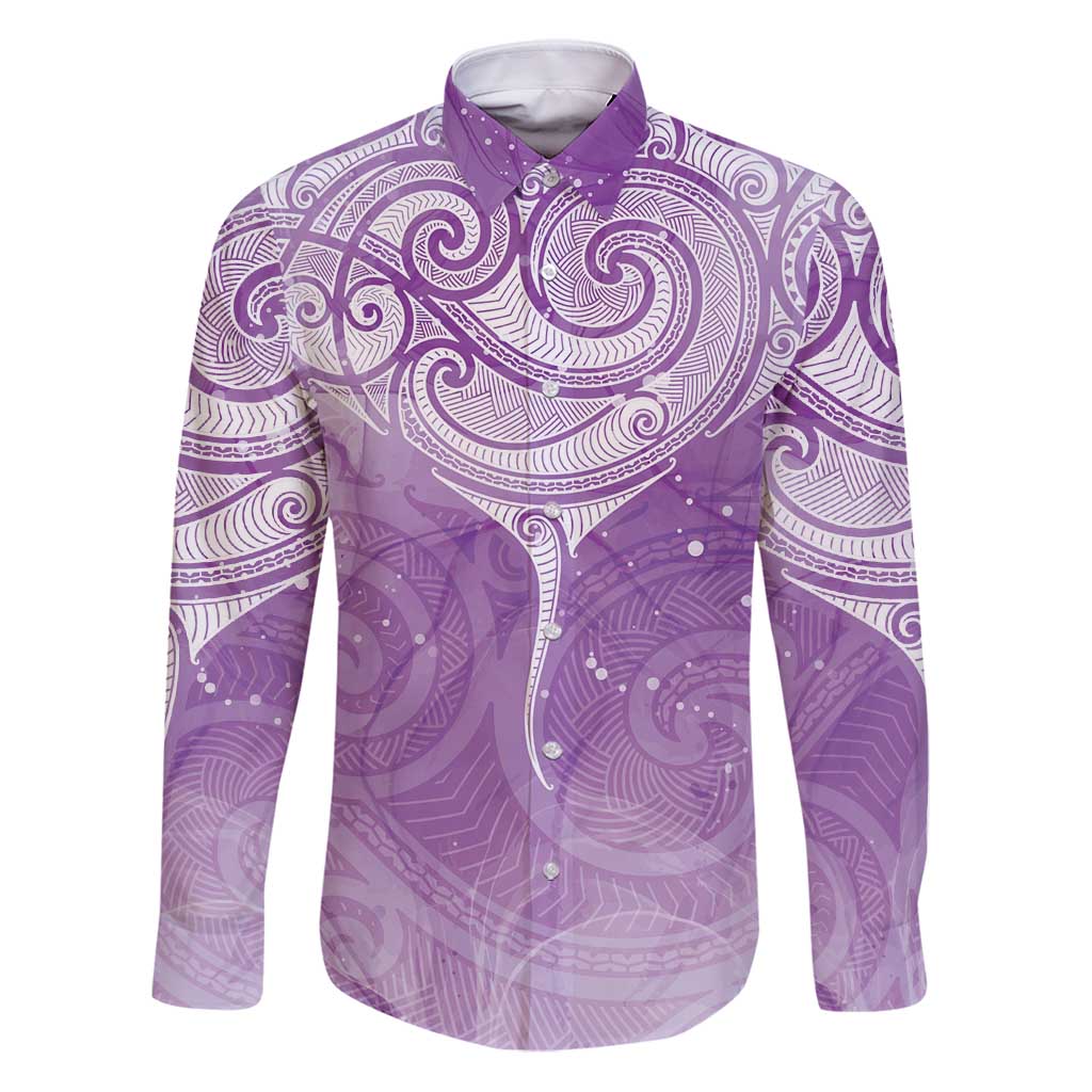 Epilepsy Awareness Maori Aotearoa Family Matching Puletasi and Hawaiian Shirt Manta Ray - Purple Glaze - Aussie Hoodie