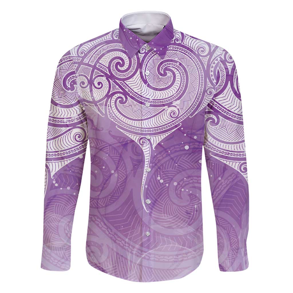 Epilepsy Awareness Maori Aotearoa Family Matching Short Sleeve Bodycon Dress and Hawaiian Shirt Manta Ray - Purple Glaze - Aussie Hoodie