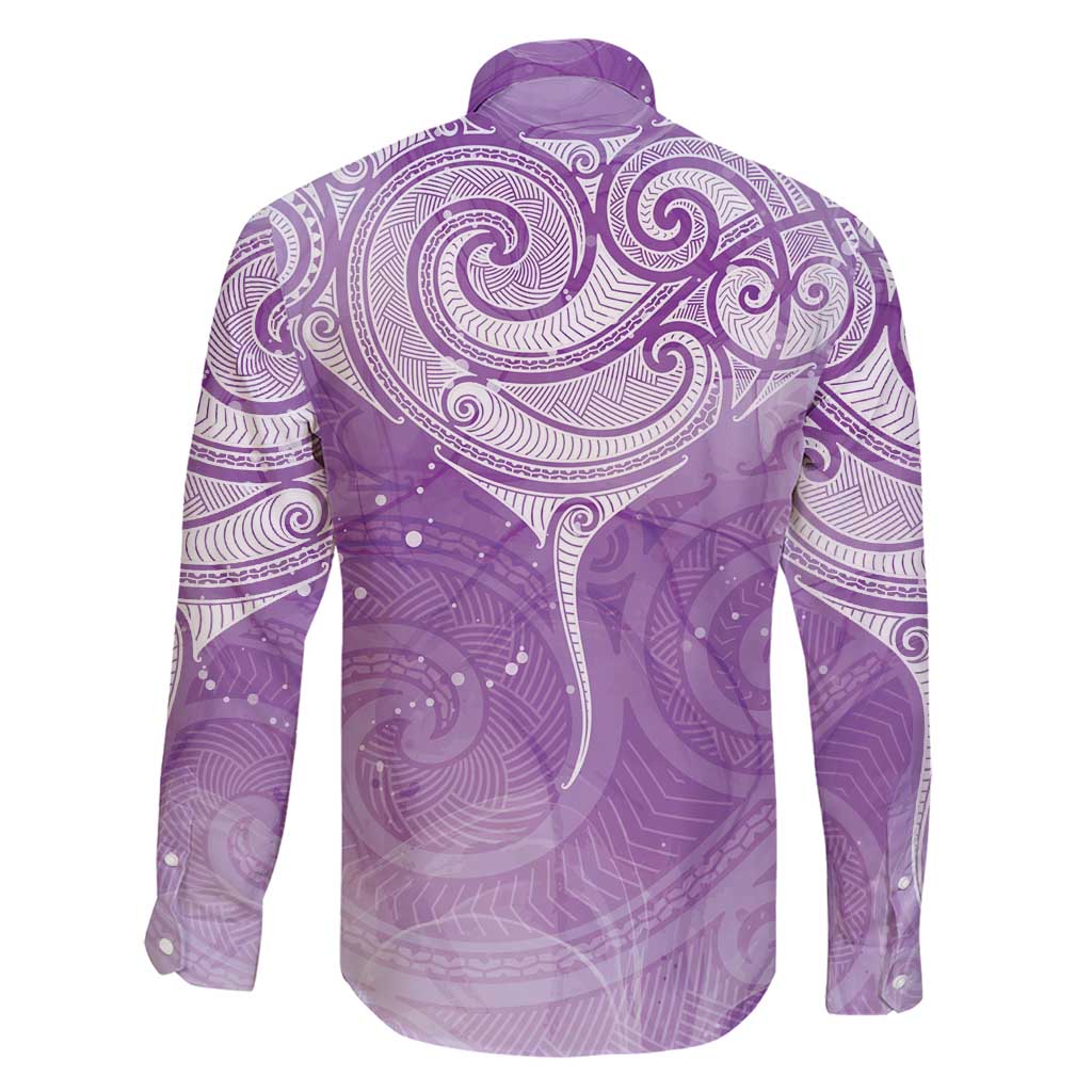 Epilepsy Awareness Maori Aotearoa Family Matching Short Sleeve Bodycon Dress and Hawaiian Shirt Manta Ray - Purple Glaze - Aussie Hoodie