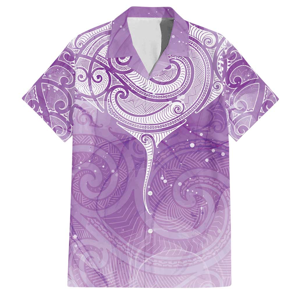 Epilepsy Awareness Maori Aotearoa Family Matching Summer Maxi Dress and Hawaiian Shirt Manta Ray - Purple Glaze - Aussie Hoodie