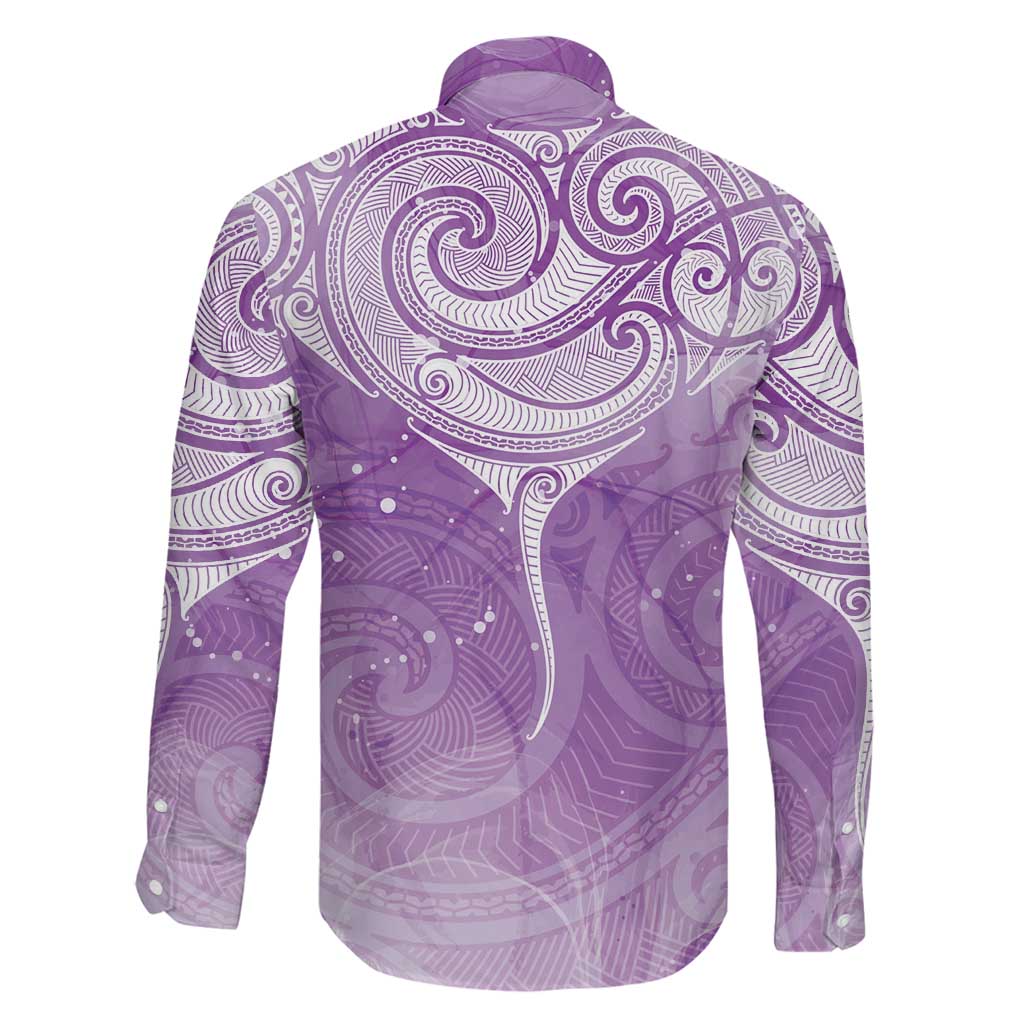 Epilepsy Awareness Maori Aotearoa Family Matching Summer Maxi Dress and Hawaiian Shirt Manta Ray - Purple Glaze - Aussie Hoodie