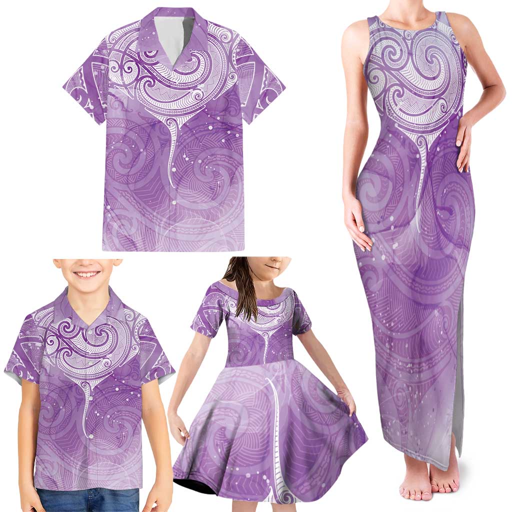 Epilepsy Awareness Maori Aotearoa Family Matching Tank Maxi Dress and Hawaiian Shirt Manta Ray - Purple Glaze - Aussie Hoodie